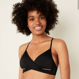 Victoria’s Secret pink Body wrap Black Twist Bikini Top